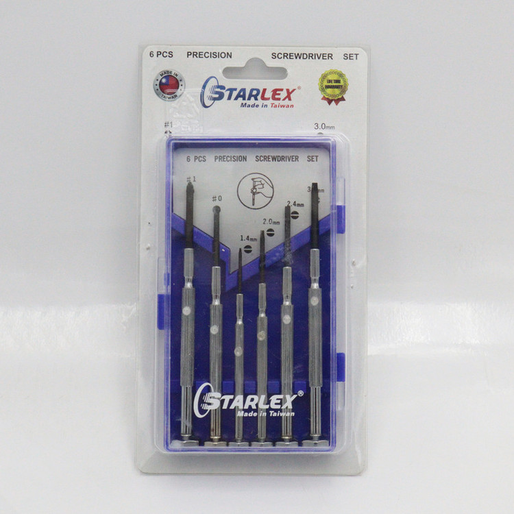 پیچ گوشتی ساعتی استارلکس مدل YP-TAIWAN-6 PCS مجموعه 6 عددی